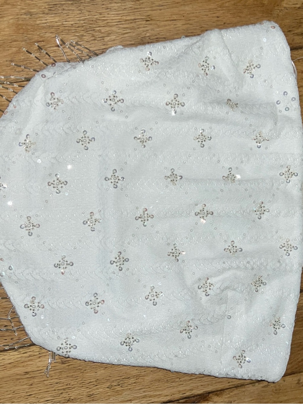 White Embellished Mini Skirt - Elegant Beaded Detail